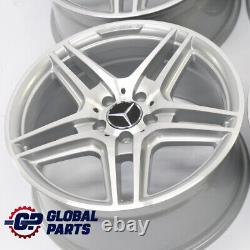 Mercedes W204 Silver AMG Complete Set 4x Alloy Wheel Rim 18 5 Double Spoke