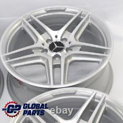 Mercedes W204 Silver AMG Complete Set 4x Alloy Wheel Rim 18 5 Double Spoke