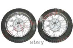 New 2 Complete Front Rear 16 36 Holes Wheel Rim With Tyre Tube Fits For Jawa