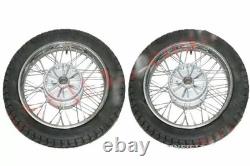 New 2 Complete Front Rear 16 36 Holes Wheel Rim With Tyre Tube Fits For Jawa