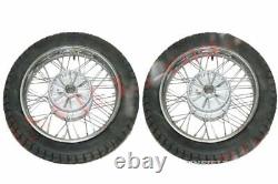 New 2 Complete Front Rear 16 36 Holes Wheel Rim With Tyre Tube for Jawa