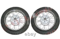 New 2 Complete Front Rear 16 36 Holes Wheel Rim With Tyre Tube for Jawa @UK
