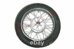 New Complete Chrome 16 Inch 36 Holes Wheel Rim With Tyre Tube For Jawa