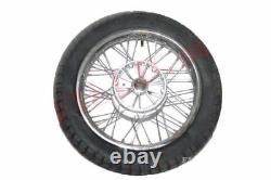 New Complete Chrome 16 Inch 36 Holes Wheel Rim With Tyre Tube For Jawa GEc