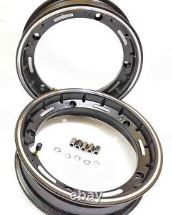 New Complete Tubeless Wheel Rims Set Black 10 Inch Aluminum For Vespa Px LML T5