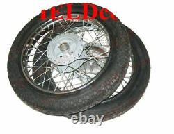 New Wheel Rim Pair Complete Wm2-19 With Tyre & Tube For Royal Enfield Bikes