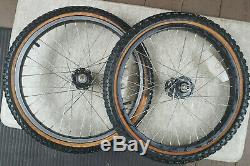 OLD SCHOOL BMX ARAYA 7X RIMS 20 X1.75 36 HOLE BLACK VTG Wheels Tires complete