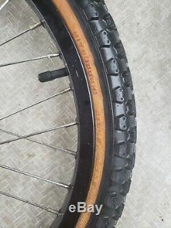 OLD SCHOOL BMX ARAYA 7X RIMS 20 X1.75 36 HOLE BLACK VTG Wheels Tires complete