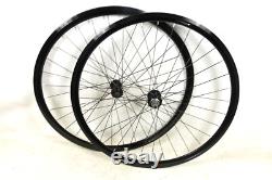 PAIR 700c 622 x 13 ROAD BIKE DUAL DEEP WALL RIM WHEELS MULTI SPEED BLACK 130mm