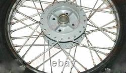 Steel Wheel Rim Pair Complete Wm2-19 With Tyre & Tube For Royal Enfield