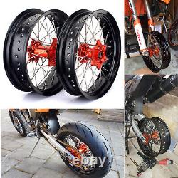 Supermoto 17 Complete Wheels Rims for KTM 125-540 XC EXC SX-F SX SXS XC-W 03-22