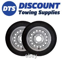 Trailer Wheel Rim & Tyre Complete 155/70R13 4 x 130mm PCD Silver Erde Daxara x 2