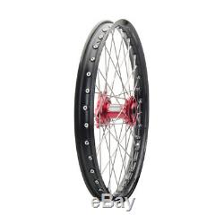 Tusk Complete Wheel Front 21x1.60 Black Rim/Red Hub YZ125 YZ250 YZ250F YZ450F