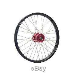 Tusk Complete Wheel Front 21x1.60 Black Rim/Red Hub YZ125 YZ250 YZ250F YZ450F