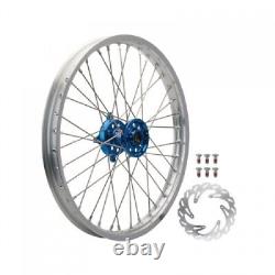 Tusk Impact Complete Front Wheel Package 21 x 1.60 Silver Rim/Silver Spoke/Blue