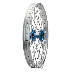 Tusk Impact Complete Front Wheel Package 21 x 1.60 Silver Rim/Silver Spoke/Blue