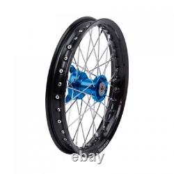 Tusk Impact Complete Wheel Front 14 x 1.60 Black Rim/Silver Spoke/Blue Hub