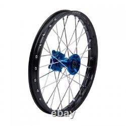 Tusk Impact Complete Wheel Front 17 x 1.40 Black Rim/Silver Spoke/Blue Hub