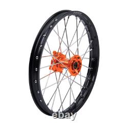 Tusk Impact Complete Wheel Front 17 x 1.40 Black Rim/Silver Spoke/Orange Hub