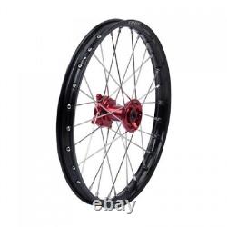 Tusk Impact Complete Wheel Front 19 x 1.40 Black Rim/Silver Spoke/Red Hub