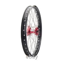 Tusk Impact Complete Wheel Front 21 x 1.60 Black Rim/Silver Spoke/Red Hub 0