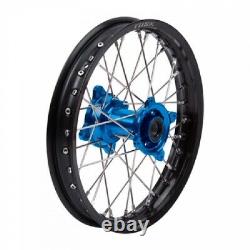 Tusk Impact Complete Wheel Rear 16 x 1.85 Black Rim/Silver Spoke/Blue Hub