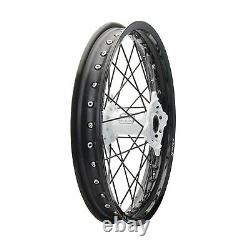 Tusk Impact Complete Wheel Rear 19 x 2.15 Black Rim/Black Spoke/White Hub