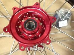 Tusk Impact Complete Wheel Rear 19 x 2.15 Black Rim Red Hub YAMAHA WR YZ YZF