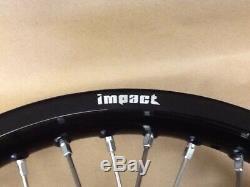 Tusk Impact Complete Wheel Rear 19 x 2.15 Black Rim Red Hub YAMAHA WR YZ YZF