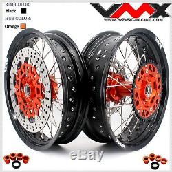 VMX 17 Supermoto Complete Wheel Rim Set For Ktm Sx Excf Xcf 125-530cc 2003-2020