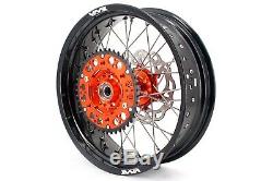 VMX 17 Supermoto Complete Wheel Rim Set For Ktm Sx Excf Xcf 125-530cc 2003-2020