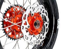 VMX 17 Supermoto Complete Wheel Rim Set For Ktm Sx Excf Xcf 125-530cc 2003-2020