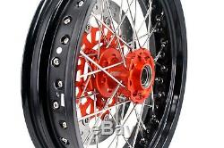 VMX 17 Supermoto Complete Wheel Rim Set For Ktm Sx Excf Xcf 125-530cc 2003-2020