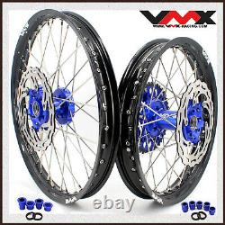 VMX 21 19 MX Complete Wheels Rim Set Fit YAMAHA YZ250F YZ450F 2003-2015 Blue