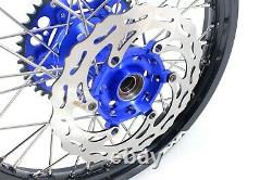 VMX 21 19 MX Complete Wheels Rim Set Fit YAMAHA YZ250F YZ450F 2003-2015 Blue