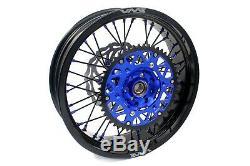 VMX 3.5/5.0 Complete Supermoto Wheels Rims For Yamaha Wr250f 01-19 Wr450f Blue