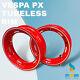 Vespa 10 Inch Tubeless Wheel Rims Red Px Lml T5 Rim X 2 Complete