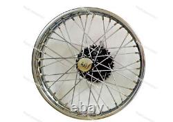 Vintage 19 Rear Wheel Rim Complete + Spoke Half Width Hub Bsa Enfield
