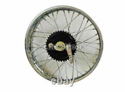 Vintage 19 Rear Wheel Rim Complete & Spokes Half Width Hub BSA Enfield