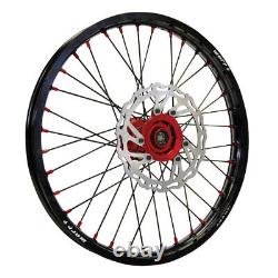 Warp 9 Complete Front Wheel Kit 21 Black Rim And Spokes/Red Hub And Nipples