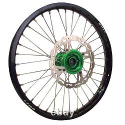 Warp 9 Complete Front Wheel Kit 21 Black Rim/Green Hub 89-B32172-270