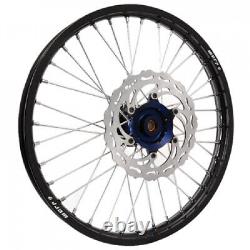Warp 9 Complete Wheel Kit Front 21 x 1.60 Black Rim/Blue Hub/Silver Spokes and