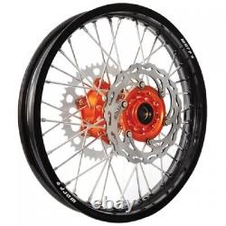 Warp 9 Complete Wheel Kit Rear 18 x 2.15 Black Rim/Orange Hub/Silver Spokes