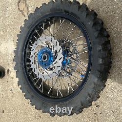 Yamaha Black Complete Wheel Set Rim blue Hub Spoke Assembly 19-21 inch