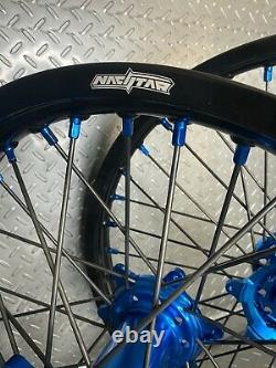 Yamaha Motocross Wheels Rims Black Blue Complete 18/21 WR250F WR450F YZ YZF
