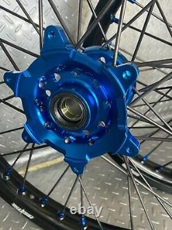 Yamaha Motocross Wheels Rims Black Blue Complete 18/21 WR250F WR450F YZ YZF