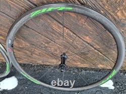 Zipp 202 Firecrest Carbon Clincher Rim Brake Complete Front Wheel With Rear Rim