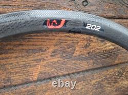 Zipp 202 Firecrest Carbon Clincher Rim Brake Complete Front Wheel With Rear Rim