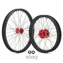 19 + 16 Roues Complètes Jantes Moyeux Rouges pour Vélo Électrique Talaria Sting & XXX MX