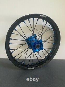 2002-2021 Yamaha Yz 85 Motocross Wheels Rims Black Blue Complete 16/19 Supermini